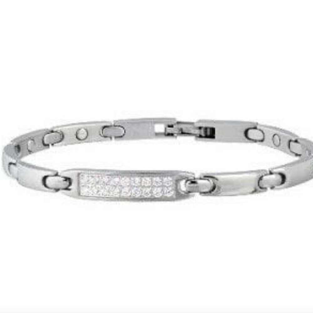 LADY PAVE SILVER LINKED BRACELET